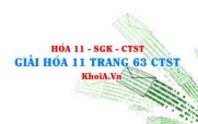 Giải Hóa 11 trang 63 Chân trời Sáng tạo